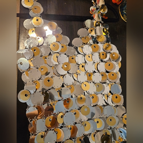 Rabanne H&M Sold Out Sequin Disc Mini Dress XS - Picture 9 of 13